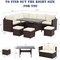 Moootto 7-Pieces PE Rattan Wicker Patio Dining Sectional Cusions Sofa Set TBZOKX-016BNHY - alternate 3